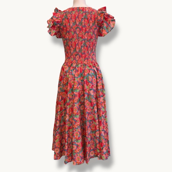 Ivy City Co. Hattie Smocked Midi Dress Poppy Floral Small - Picture 4 of 7